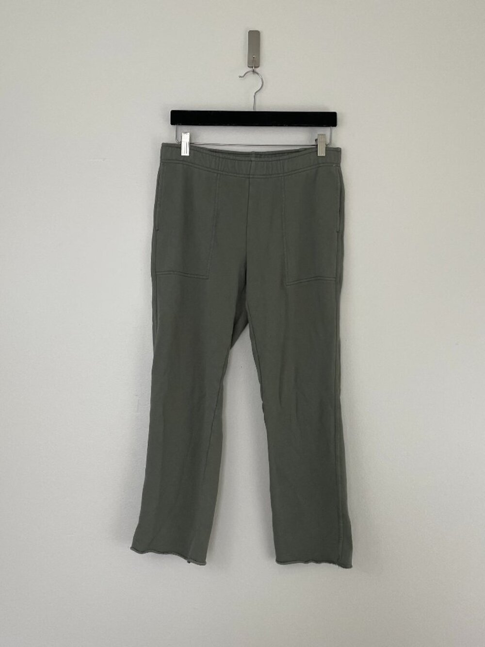 Aerie Pull On Wide Leg Cotton Sweatpants in Olive Green Size Medium